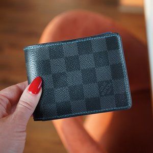 Louis Vuitton Slender Wallet Damier Graphite Blue
